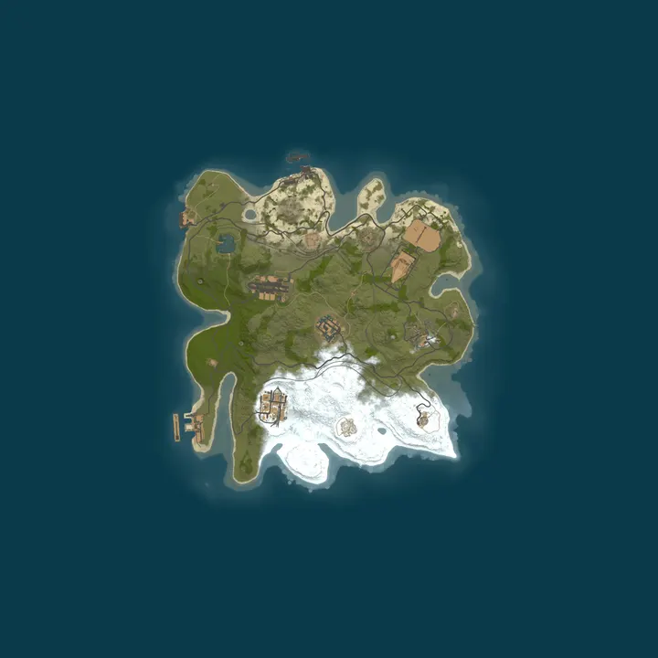 Map of RUSTICITY BATTLEFIELD 1000X｜LOADOUTS｜TP｜KITS｜PVP