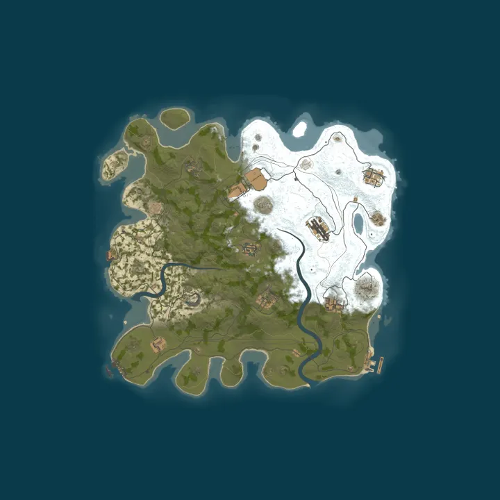 Map of AceRust.com 5x No BPs [Loot++|PvP|MyMini|Shop]10x