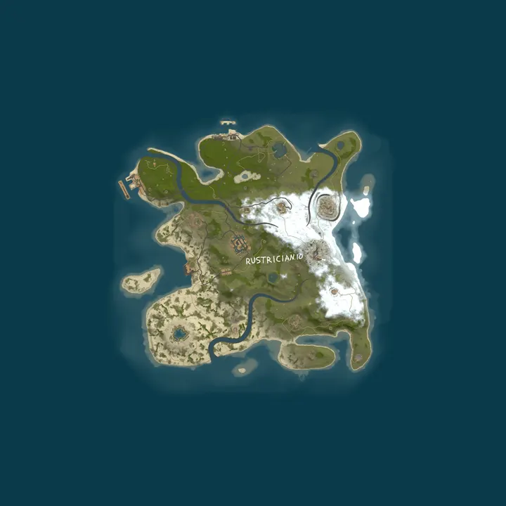 Map of Rustrician.io Electricity Creative Build Server | F1 | Noclip